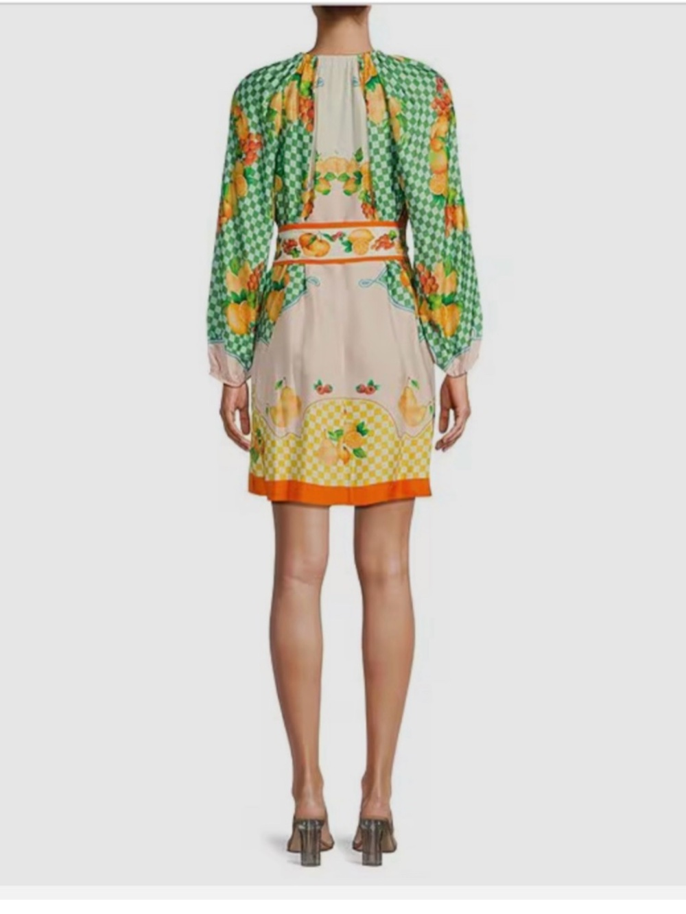 Antonio Melani Raffaella Fruit Print Resort Long Sleeve A-Line Mini Dress - Picture 2 of 9